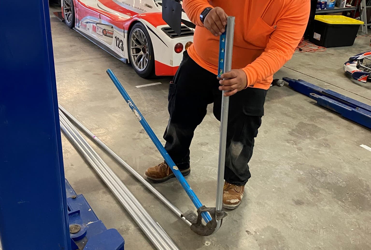 Commercial conduit installation in a workshop