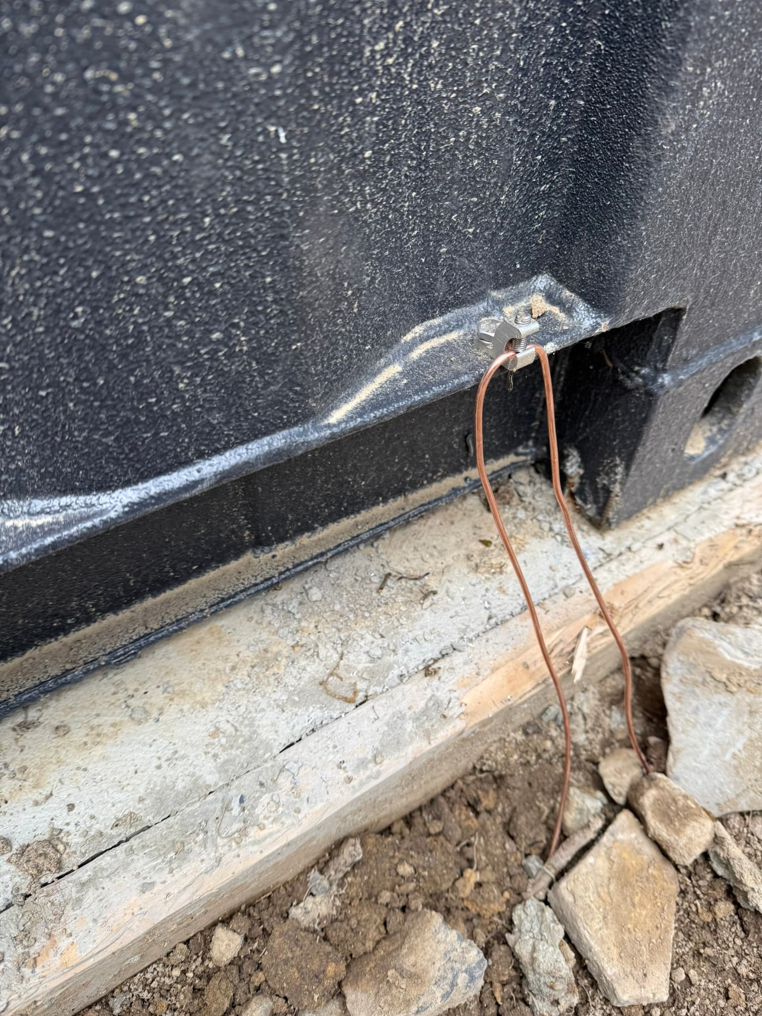 Especially since this pool is an old metal shipping container, we needed to ensure it was properly bonded and grounded.
