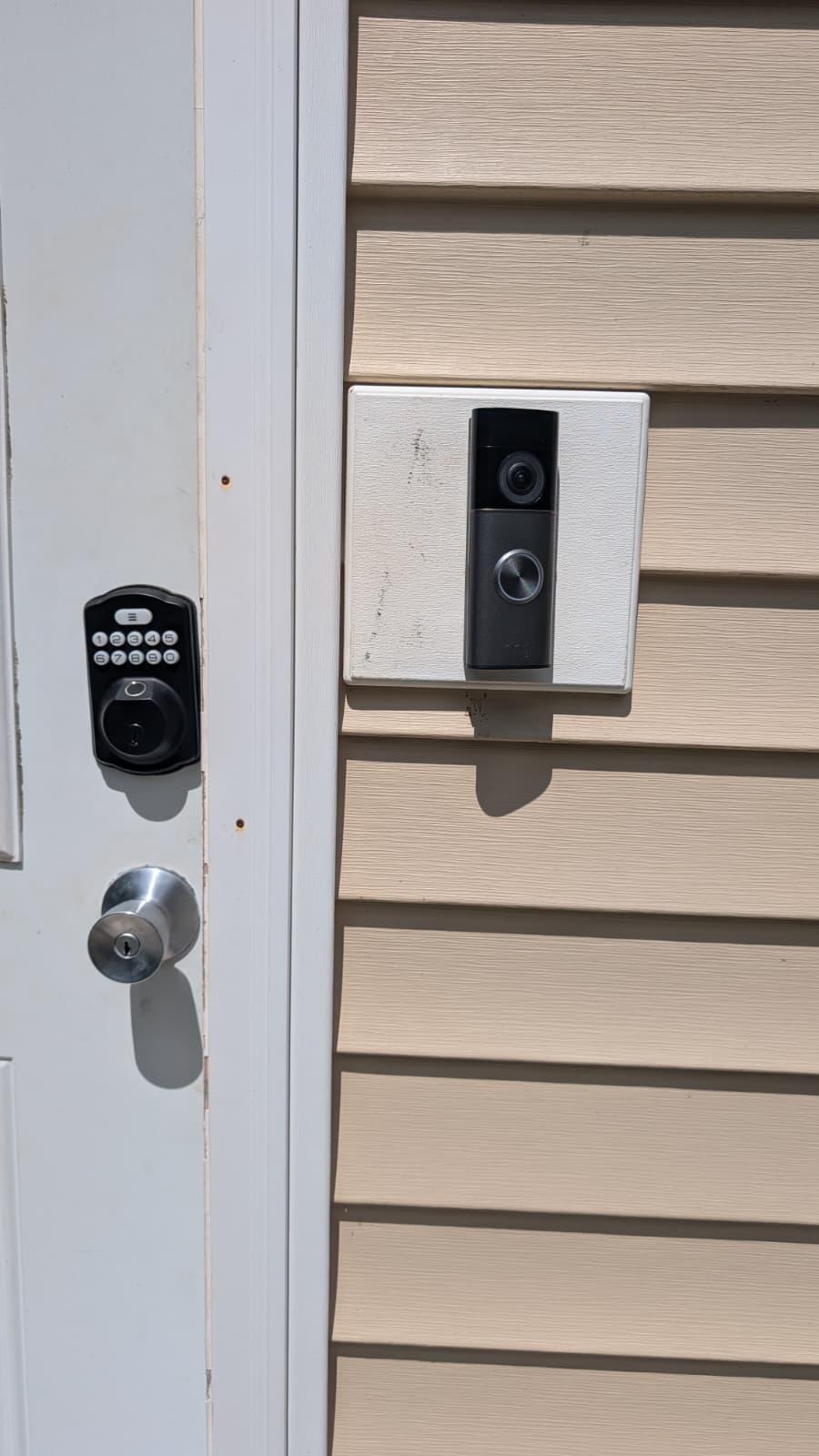 New Ring Doorbell, hardwired to a new outlet inside the house.